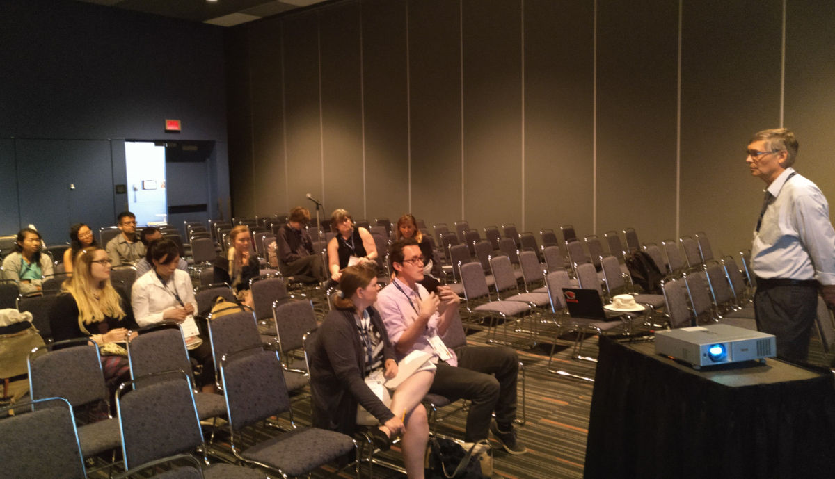 John Taber leading the discussion on the motivation to communicate science