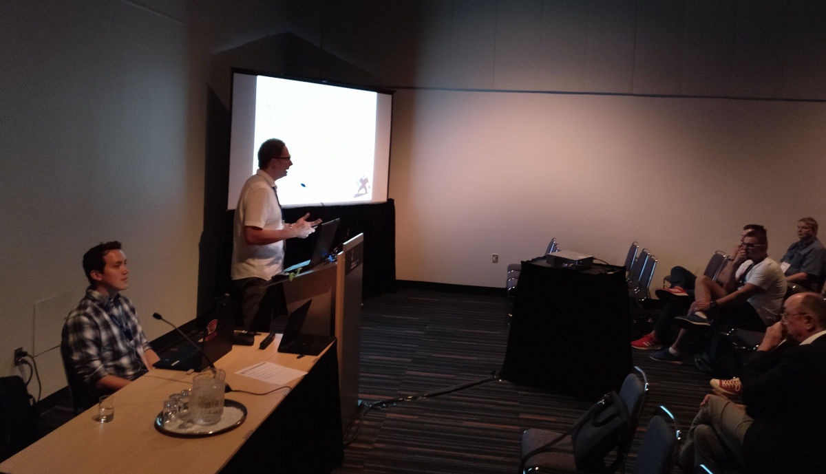 Hubert Savenije gives a presentation on science communication through tradional media