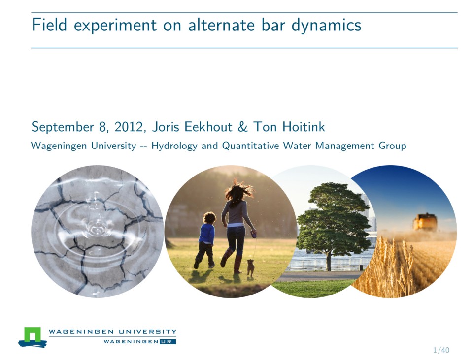 Slide 1 of Field experiment on alternate bar dynamics