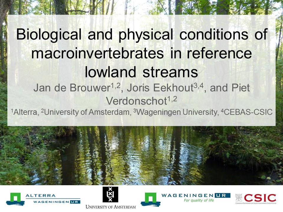 Slide 1 of Biological and physical conditions of macroinvertebrates in reference lowland streams