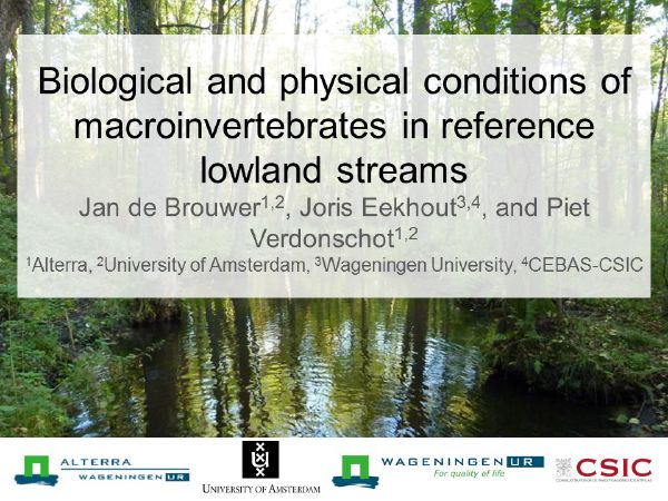 Cover slide for Biological and physical conditions of macroinvertebrates in reference lowland streams