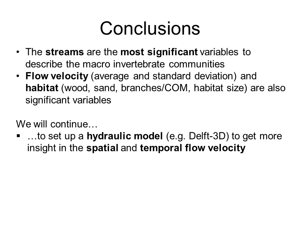 Slide 17 of Biological and physical conditions of macroinvertebrates in reference lowland streams