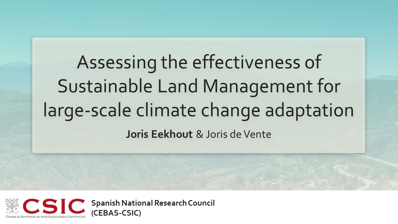 Slide 1 of Assessing the effectiveness of Sustainable Land Management for large-scale climate change adaptation