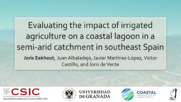 Cover slide for Evaluating the impact of irrigated agriculture on a coastal lagoon in a semi-arid catchment in southeast Spain