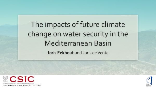 Cover slide for The impacts of future climate change on water security in the Mediterranean Basin
