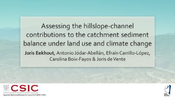 Cover slide for Assessing the hillslope-channel contributions to the catchment sediment balance under land use and climate change